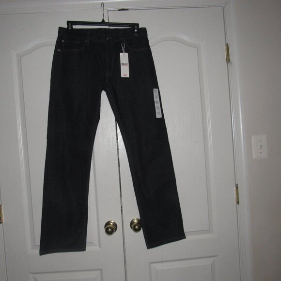NWT UNIGLO Regular Fit Straight Leg Dark Wash Jeans Size 35 x 34 - Picture 1 of 6